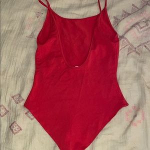 Red/orange low back bodysuit